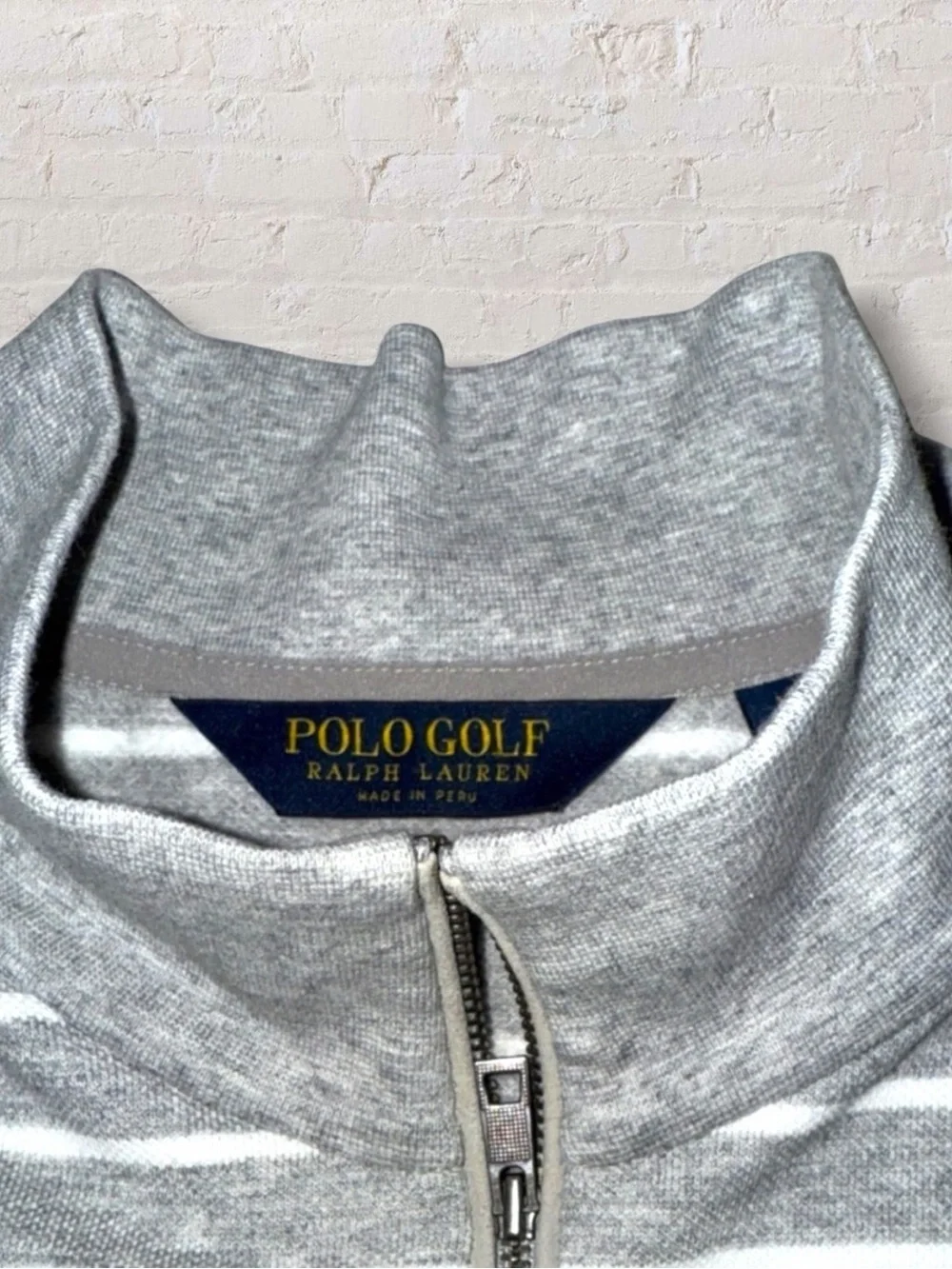 Polo Golf Ralph Lauren XL Gray Striped Wildfire Quarter Zip Water-Repellent